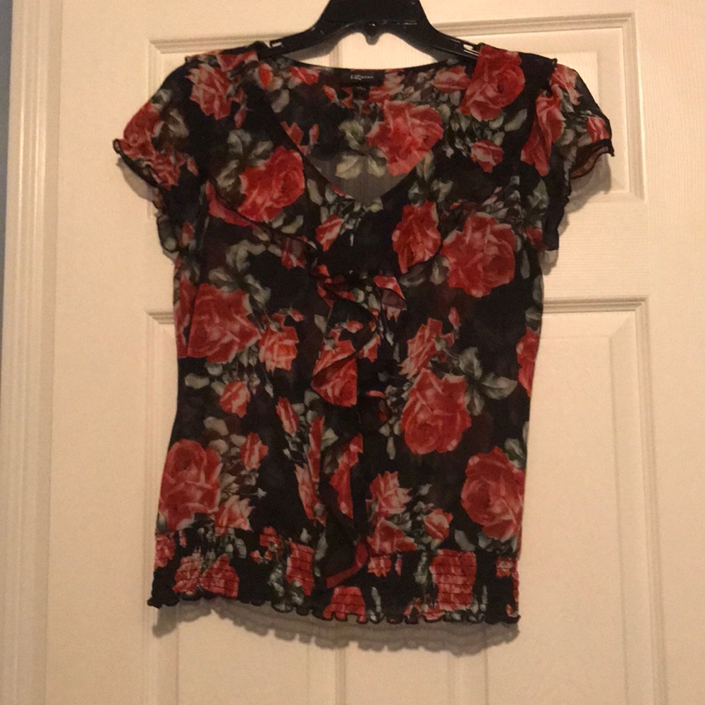 Sheer Floral Top